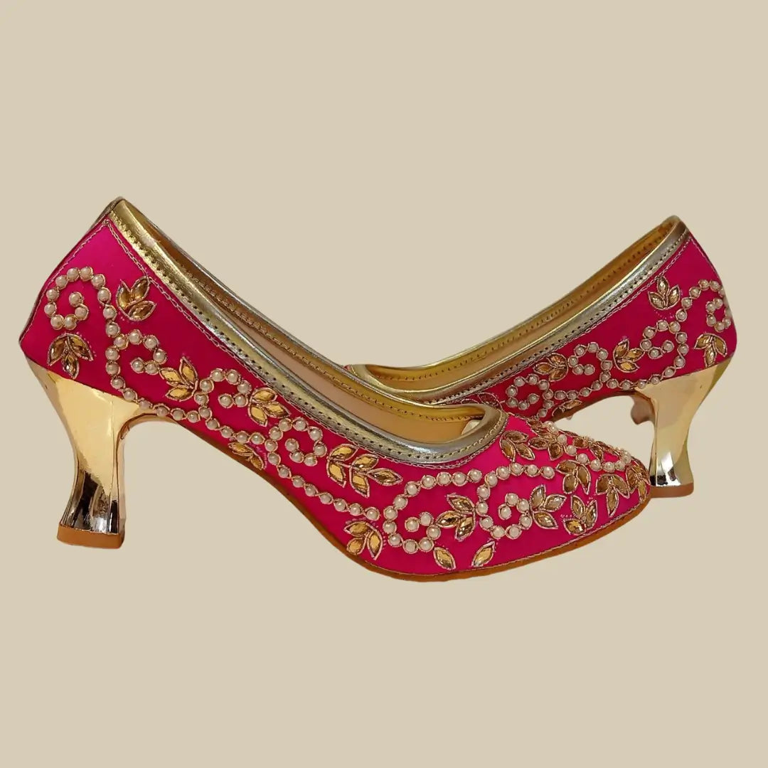 Golden Fuchsia heeled Jutti