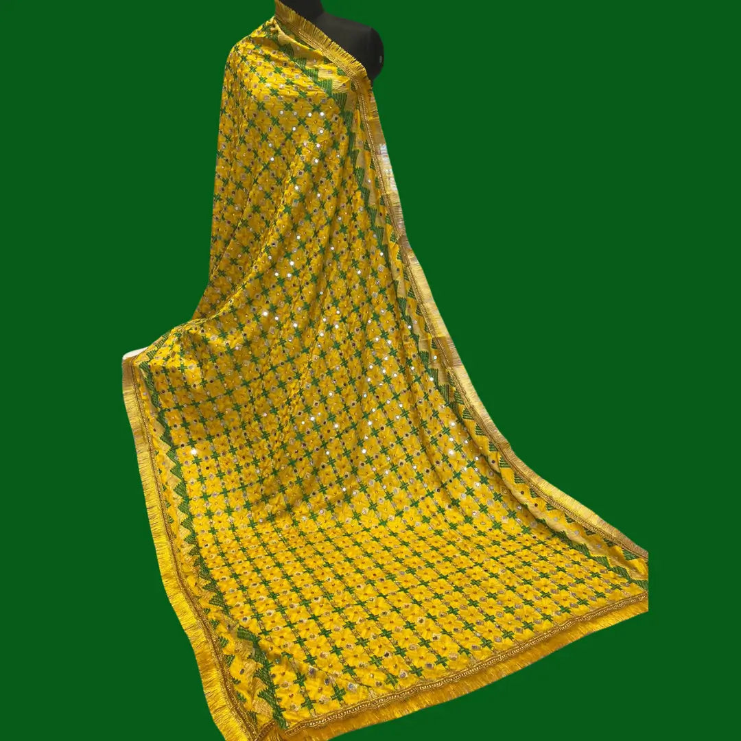 Yellow Phulkari Dupatta