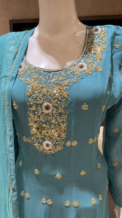 Blue Anarkali